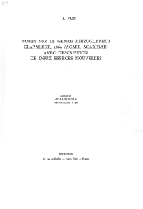 NOTES SUR LE GENRE RHIZOGLYPHUS CLAPARÈDE, 1869