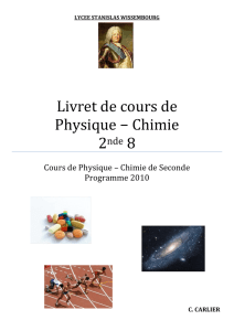 Livret de cours de Physique − Chimie 2nde 8
