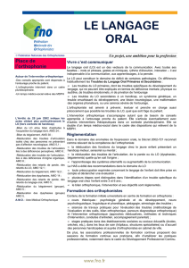 Langage oral - Fédération Nationale des Orthophonistes