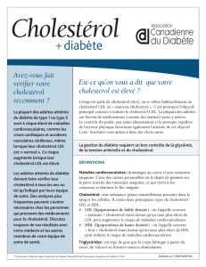 Cholestérol + diabète - Canadian Diabetes Guidelines