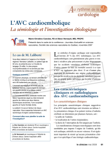 L`AVC cardioembolique - STA HealthCare Communications