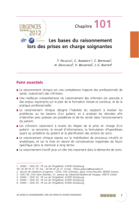 Les bases du raisonnement lors des prises en charge soignantes