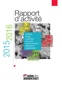 RappoRt d`activité Uda 2015-2016