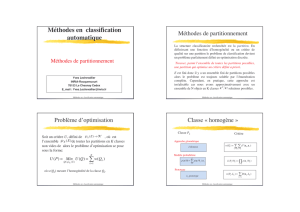 Méthodes en classification automatique