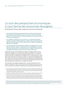 Le suivi des perspectives économiques à court terme des