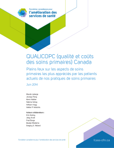 QUALICOPC (qualité et coûts des soins primaires) Canada