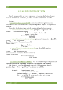 Les compléments du verbe - Académie de Nancy-Metz