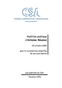 Audition publique d`Antenne Réunion