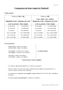 Conjugaison du futur simple de l`indicatif