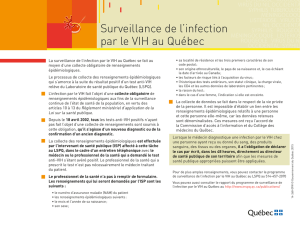 Surveillance de l`infection par le VIH au Québec