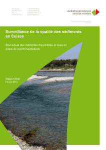 Surveillance de la qualité des sédiments en Suisse