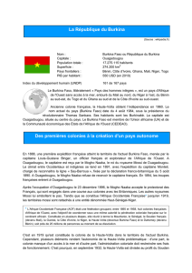La République du Burkina Des premières colonies à la création d`un