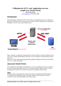 Utilisation de JAVA coté Application serveur couplé avec Oracle Forms