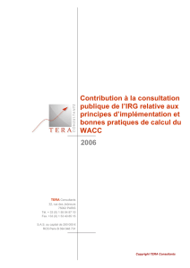 Principes d`implémentation et bonnes pratiques de calcul du WACC