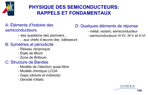 physique des semiconducteurs: rappels et fondamentaux