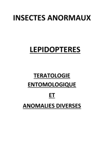 INSECTES ANORMAUX LEPIDOPTERES