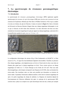 7. La spectroscopie de résonance paramagnétique électronique