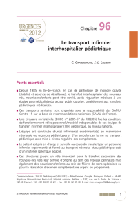 Le transport infirmier interhospitalier pédiatrique