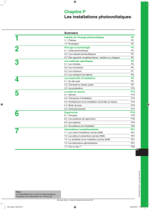 Chapitre P Les installations photovoltaïques - Electrical