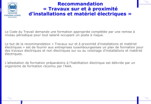 Travaux sur et à proximité d`installations et matériel électriques