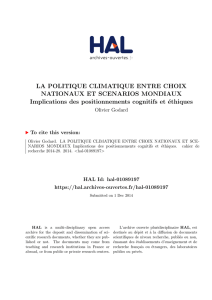 LA POLITIQUE CLIMATIQUE ENTRE CHOIX - Hal-SHS