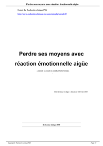 Perdre ses moyens avec réaction émotionnelle aigüe