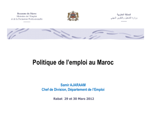 Politique de l`emploi au Maroc