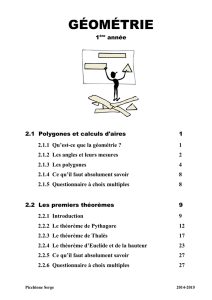 Géométrie / 1ère année / version 2014-2015