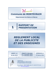 REGLEMENT LOCAL DE LA PUBLICITE ET DES ENSEIGNES