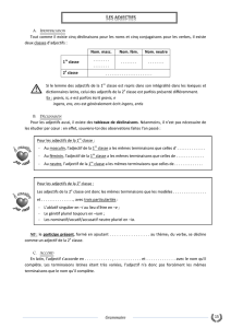 Grammaire 15 Tout comme il existe cinq déclinaisons pour les noms