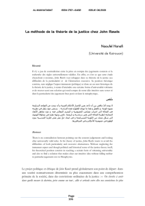 La méthode de la théorie de la justice chez John Rawls Naoufel