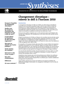 Changement climatique : relever le défi à l`horizon 2050