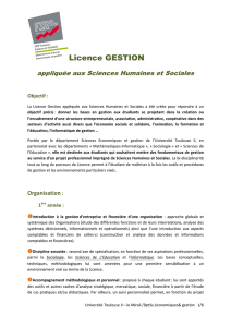 Présentation Licence Gestion appliquée aux SHS bis