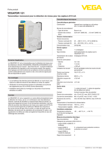 Data sheet - VEGATOR 121 - Transmetteur monocanal pour la