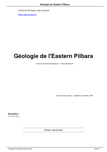 Géologie de l`Eastern Pilbara - Géologie et géo-tourisme