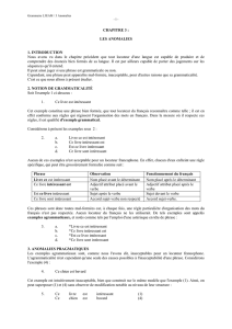 Grammaire 3. anomalies