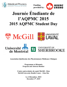 Journée Étudiante de l`AQPMC 2015