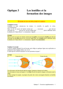 Optique 3 Les lentilles et la formation des images