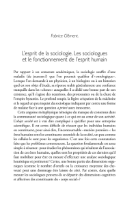 L`esprit de la sociologie. Les sociologues et le