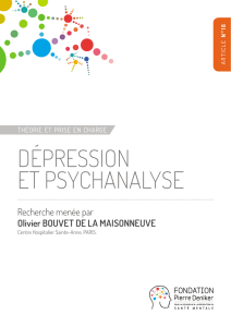 DÉPRESSION ET PSYCHANALYSE