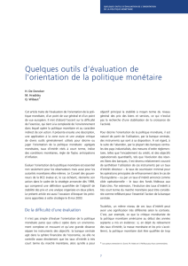 Quelques outils d`évaluation de l`orientation de la politique monétaire