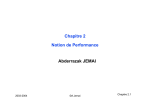 Abderrazak JEMAI Chapitre 2 Notion de Performance