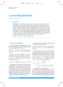 Le procédé générateur - Institut de Mathématiques de Toulouse