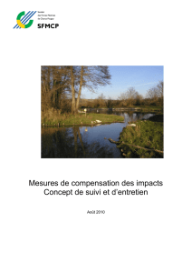 Mesures de compensation des impacts Concept de suivi et d`entretien