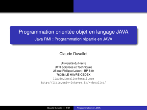 Programmation orientée objet en langage JAVA - Java RMI