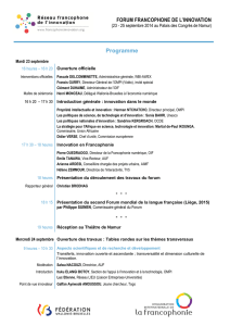 Programme - Organisation internationale de la Francophonie