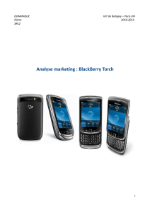 Analyse marketing : BlackBerry Torch