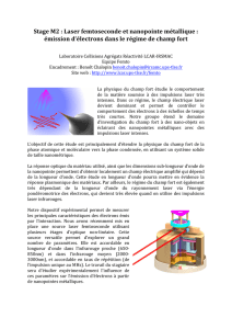 Stage M2 : Laser femtoseconde et nanopointe métallique : émission