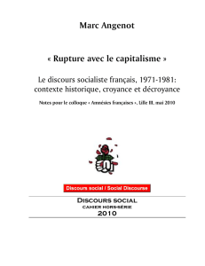 Marc Angenot « Rupture avec le capitalisme »