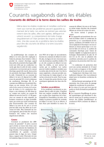 Courants vagabonds dans les étables